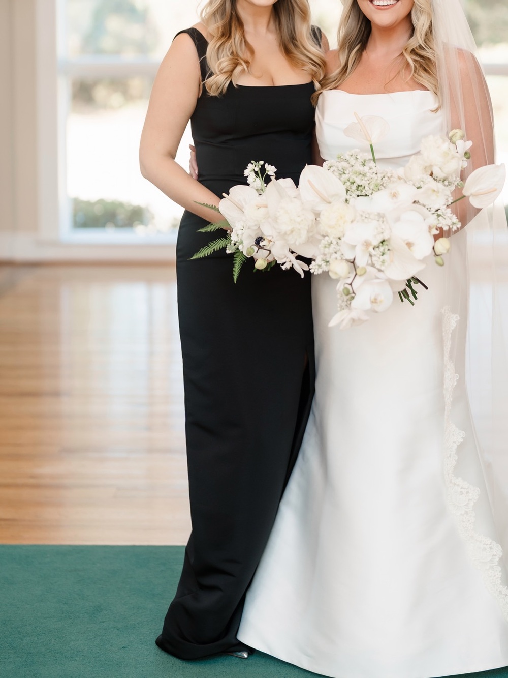 Black Column Dress with Leg Slit